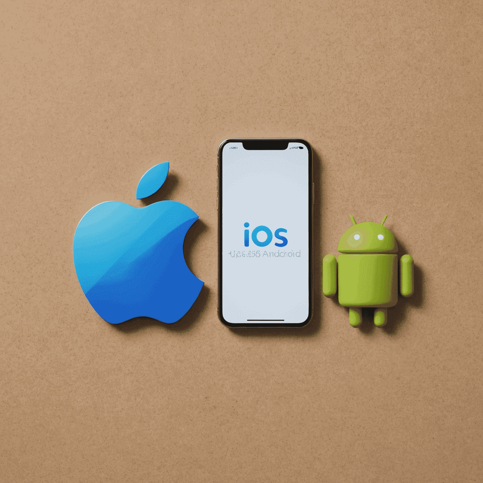 Imagen que muestra los logos de iOS y Android lado a lado con una balanza en el medio, simbolizando la comparación entre las dos plataformas